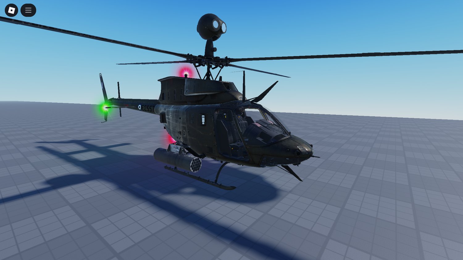 Rear rotor and tail structure of the OH-58D