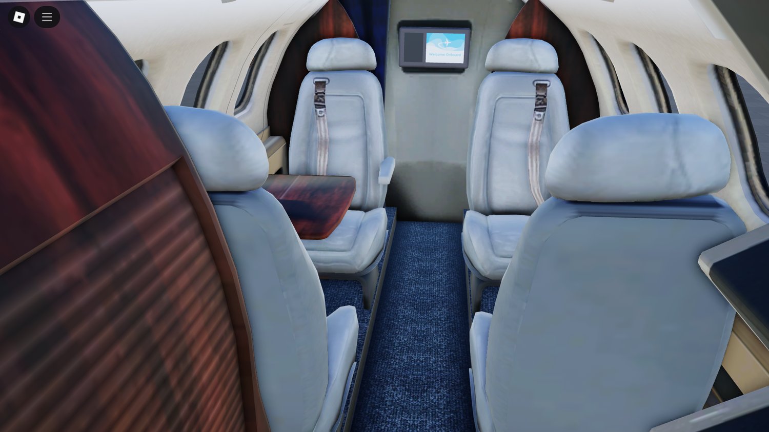 Interior cabin view of luxury seating