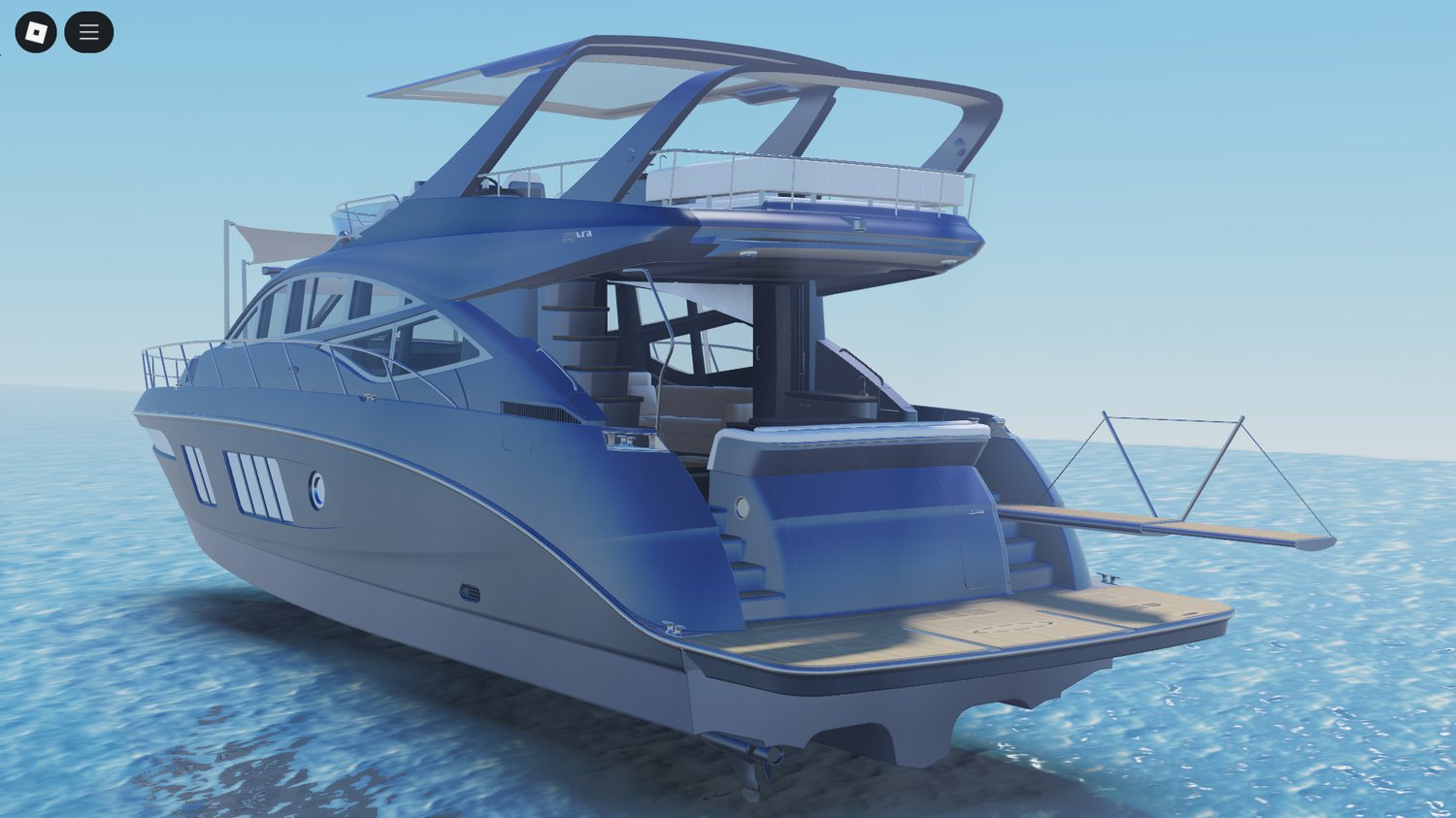 Side view of yacht with glossy hull