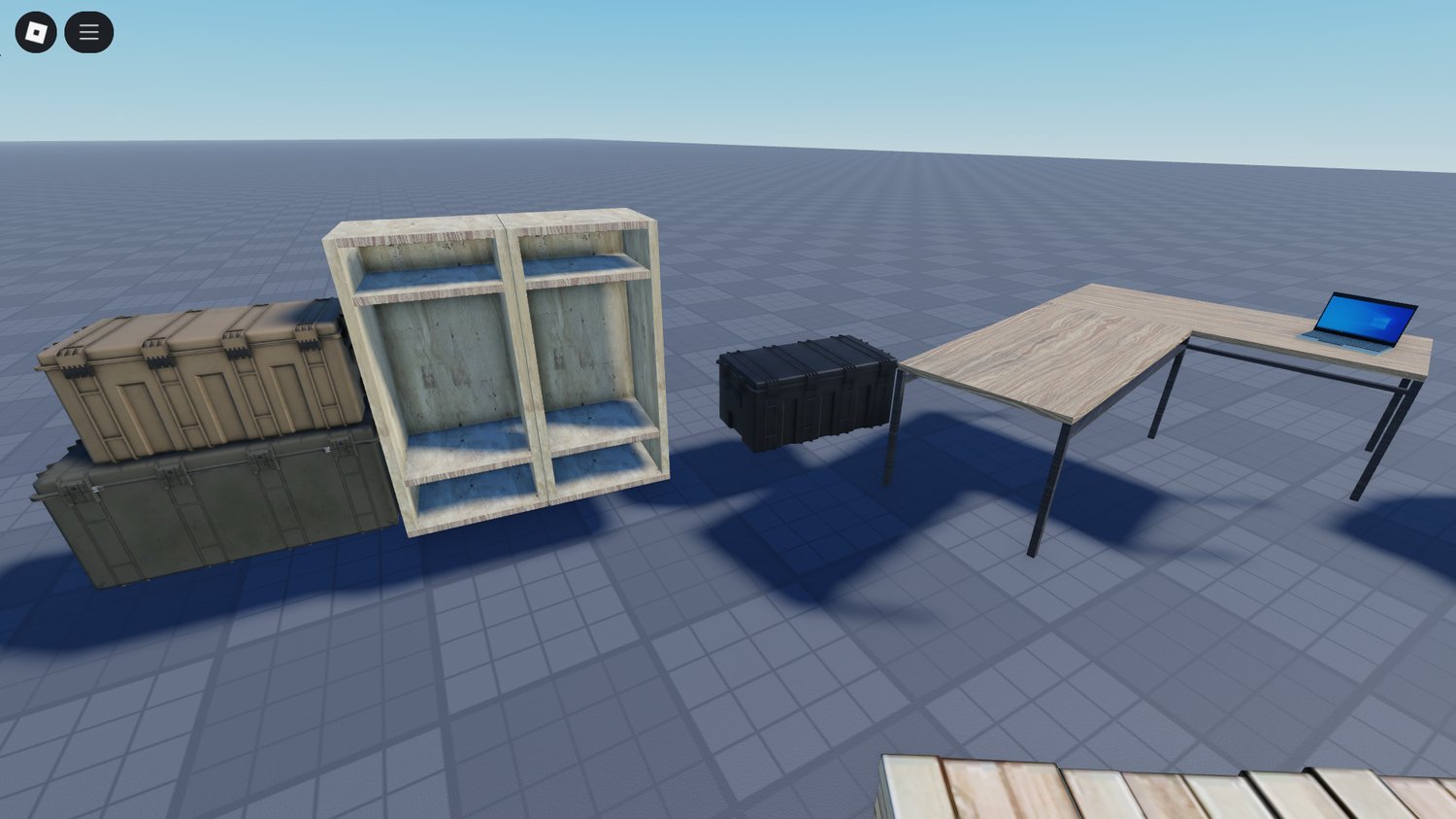 Laptop placed on rugged military table