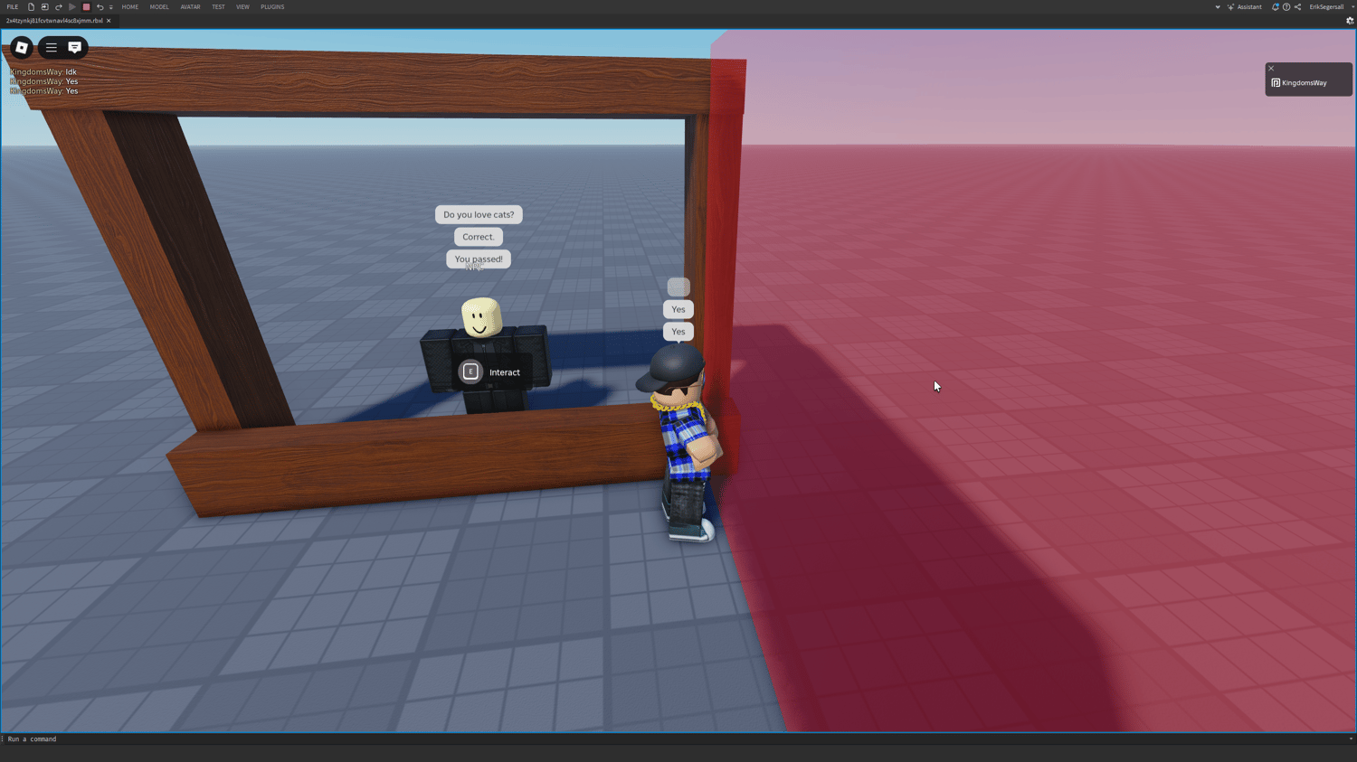Secret entry access via NPC questions