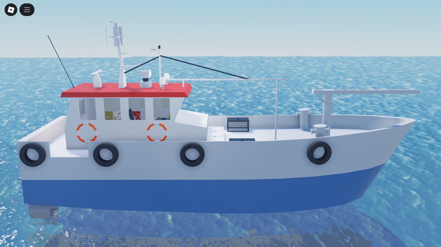 Rear deck of the fishing boat