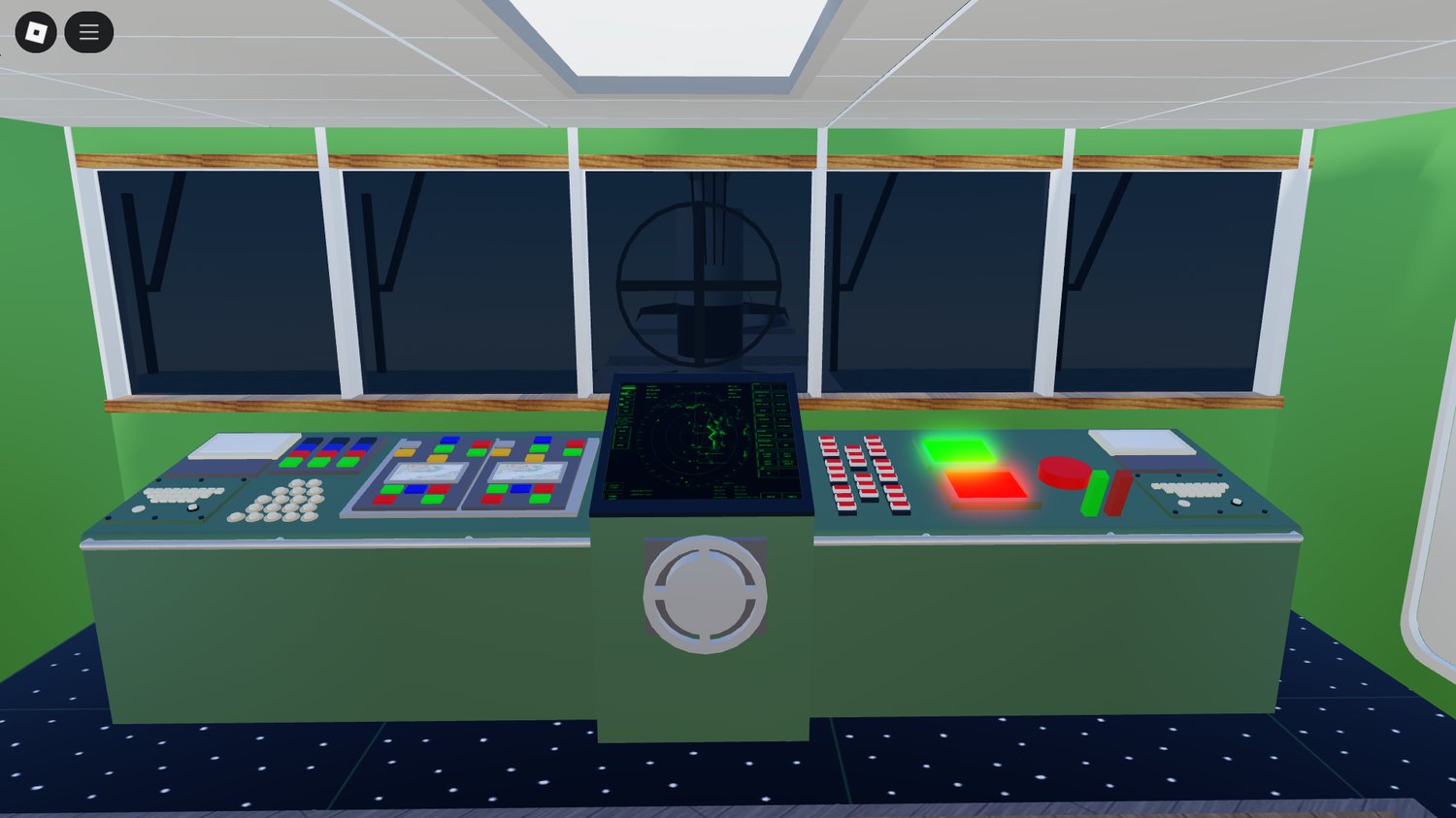 Captain’s cabin with control equipment