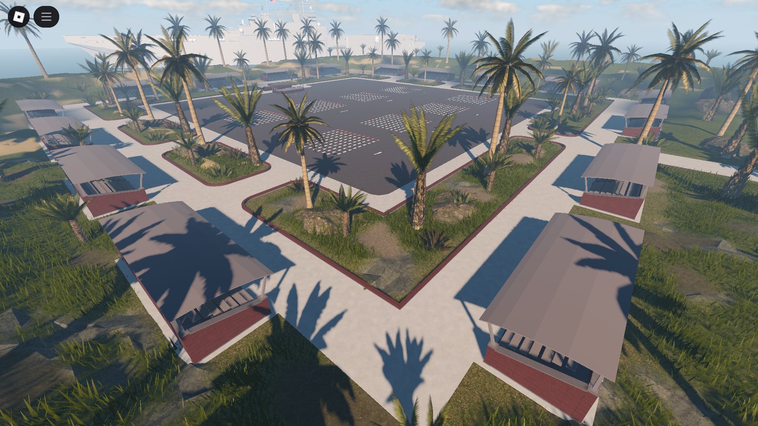 Roblox navy training island with palm trees