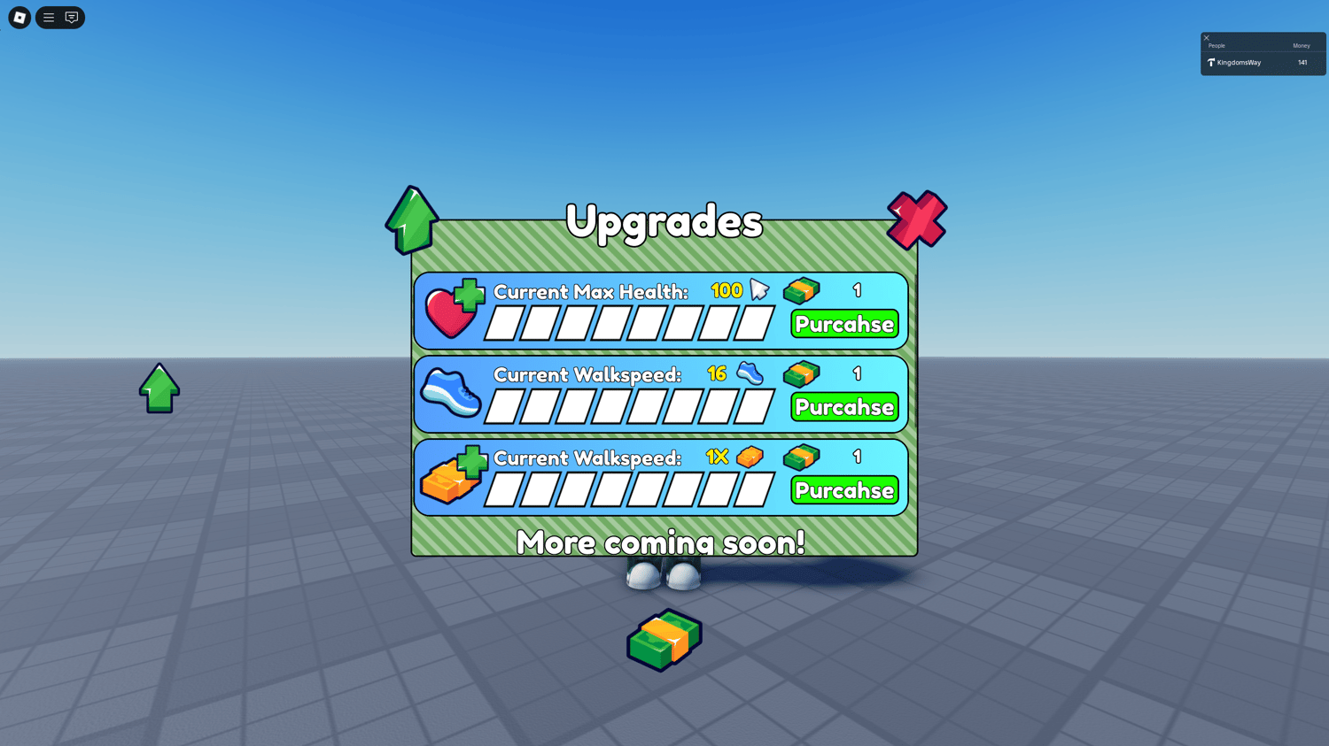 Upgrade stats like speed and health