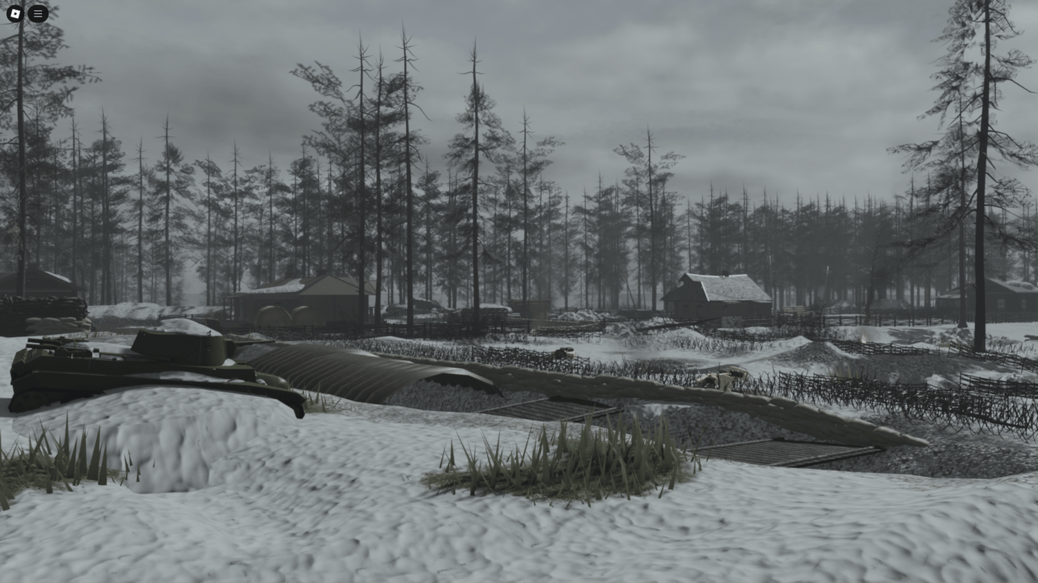 Realistic grey atmosphere in war simulation