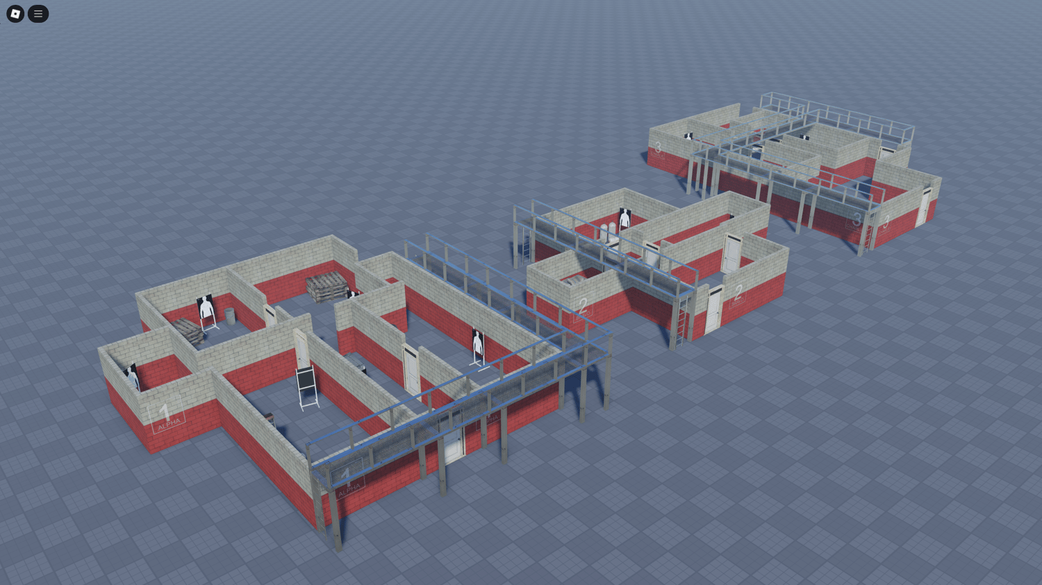 Interior of a killhouse with tactical targets