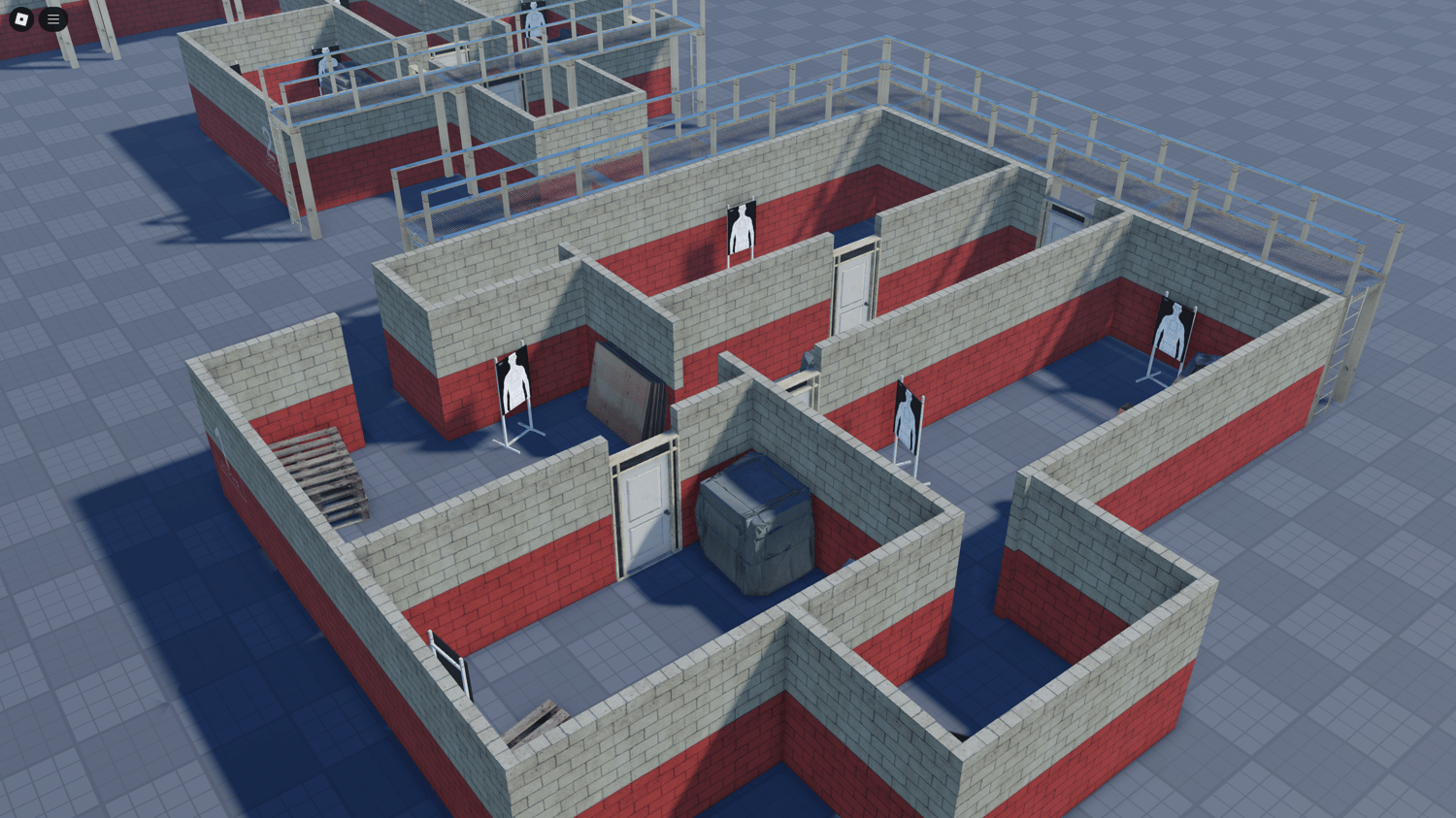 Narrow hallways for intense CQB practice
