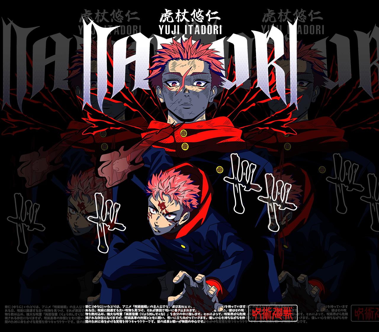 DESIGN ANIME Jujutsu Kaisen YUJI ITADORI