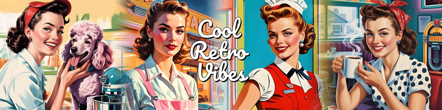 Cool retro vibes from MooLALA montage of some of the diner collection