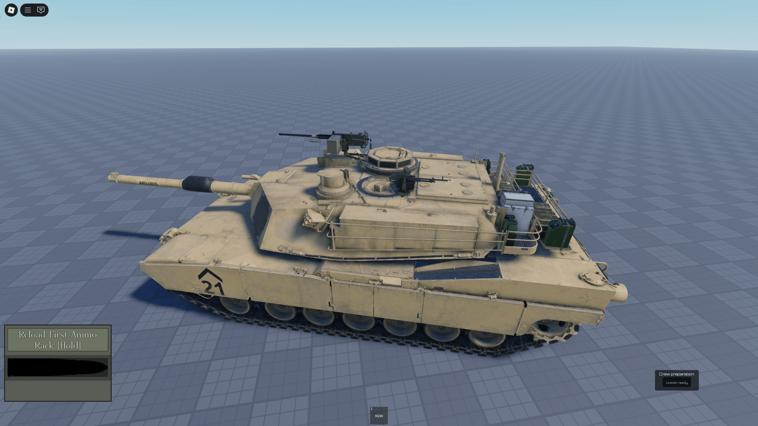 Side view showing tanks suspension and animation
