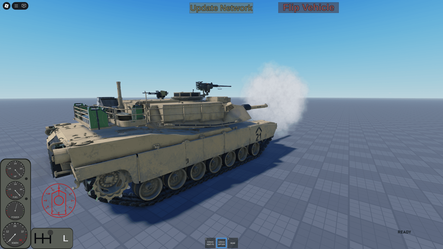 Fully detailed interior view of Abrams tank