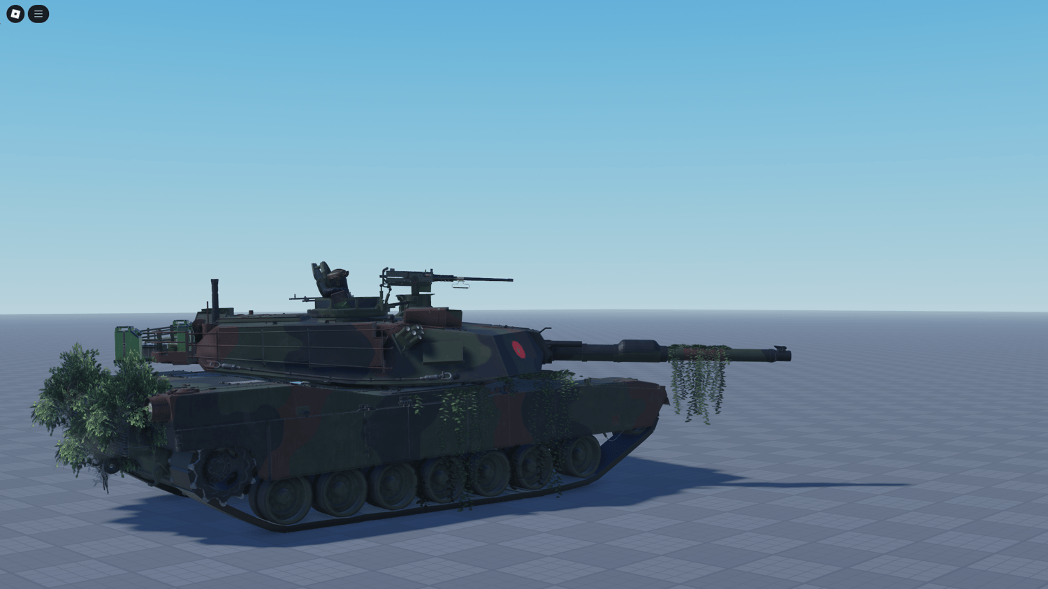 In-game battle scene with M1A2 tank
