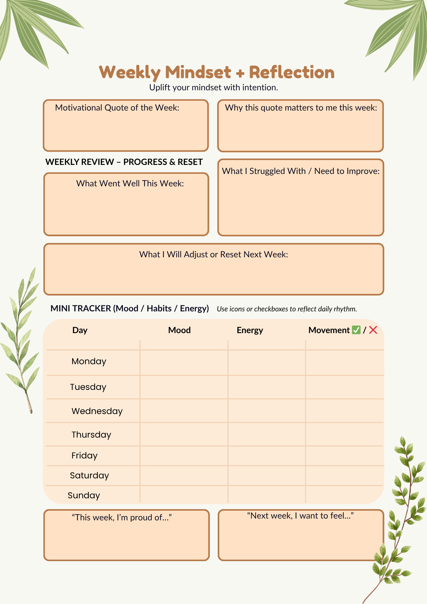 Design your life - weekly