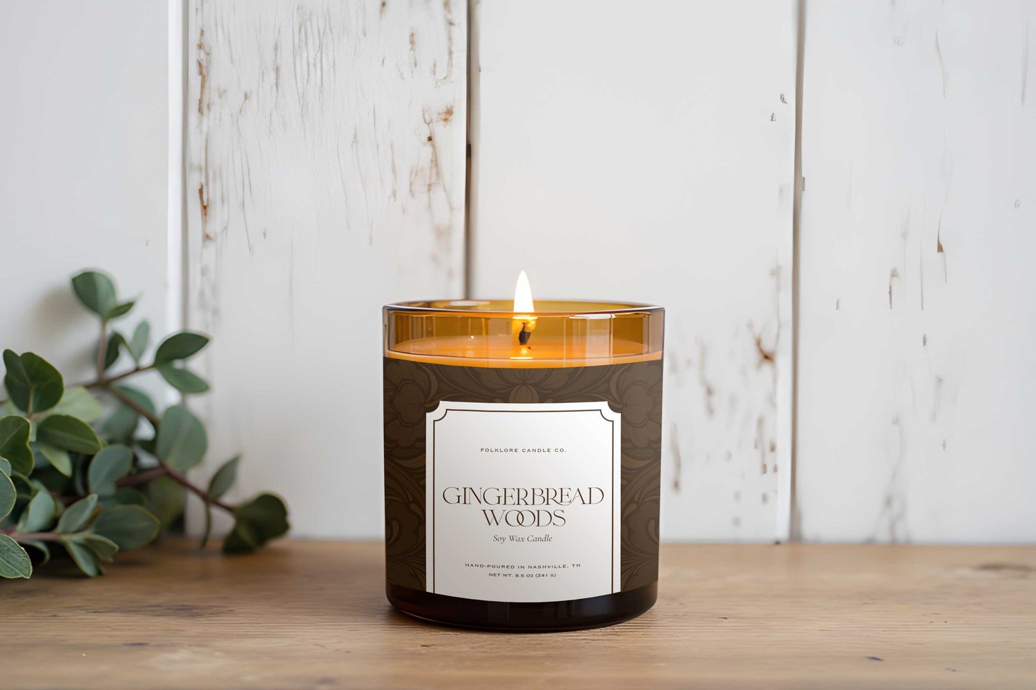 candle product label template featuring a damask background