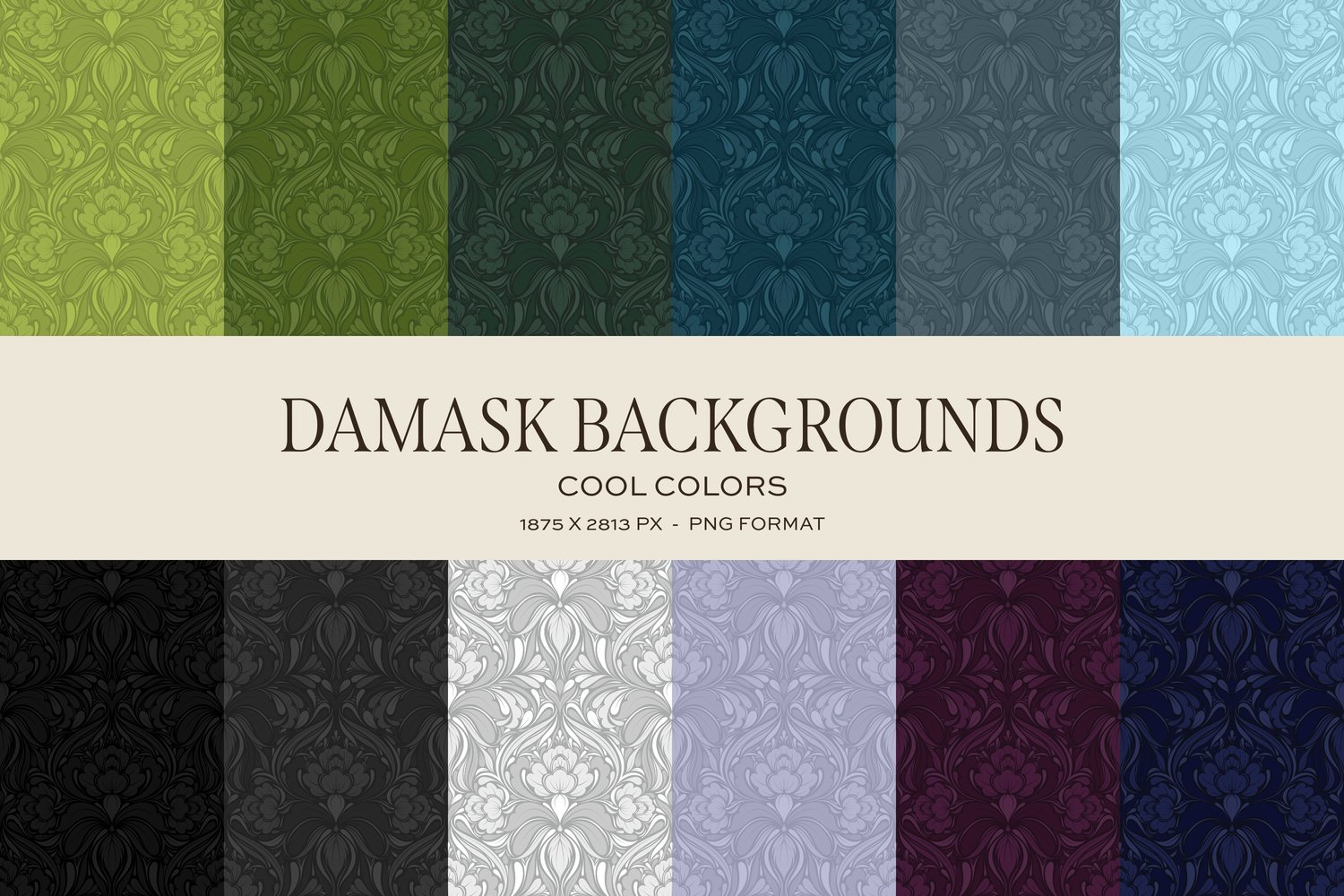 candle product label template featuring a damask background