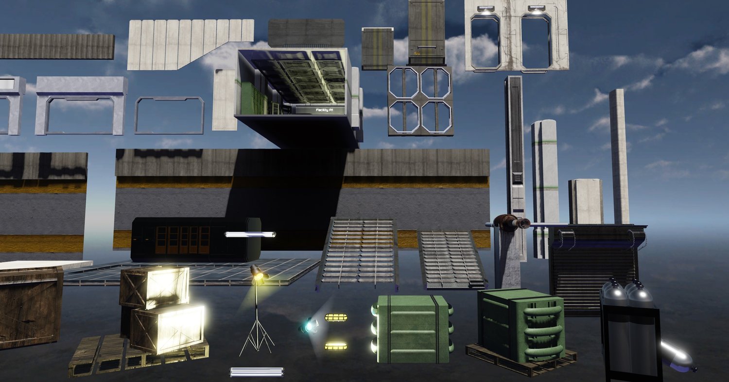 [NEW] Galactic Themed Sci-Fi FPS Roblox Modular Structures & Assets Pack