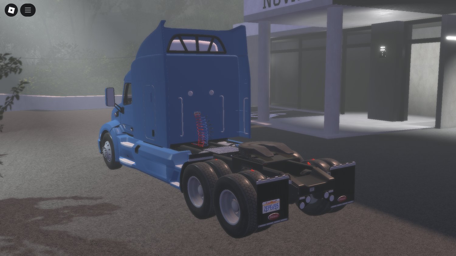 Full side view of driveable Peterbilt truck in Roblox