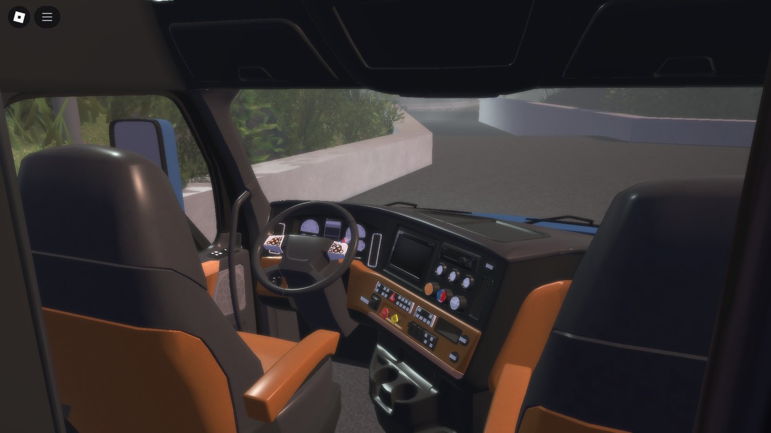 Sleeping bed area inside Peterbilt truck cabin