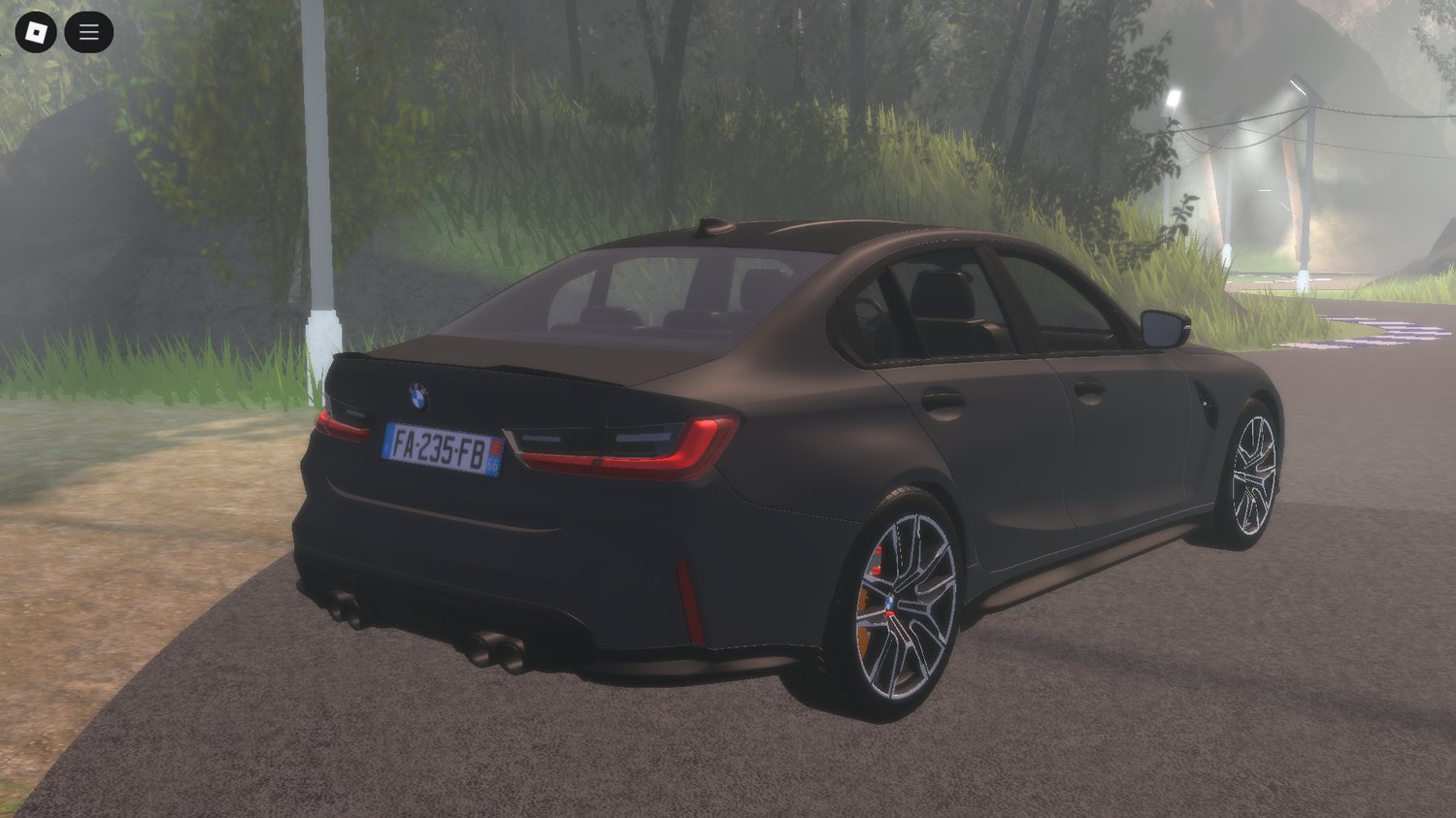 Rear view of BMW M3 Compétition 2021 FIXED Roblox car