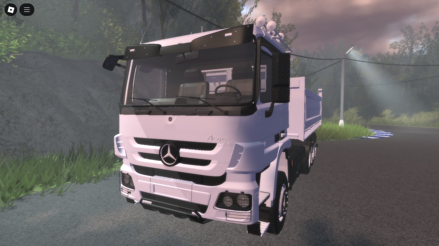 Mercedes-Benz Actros Tipper 3-axle 2011 front view Roblox truck