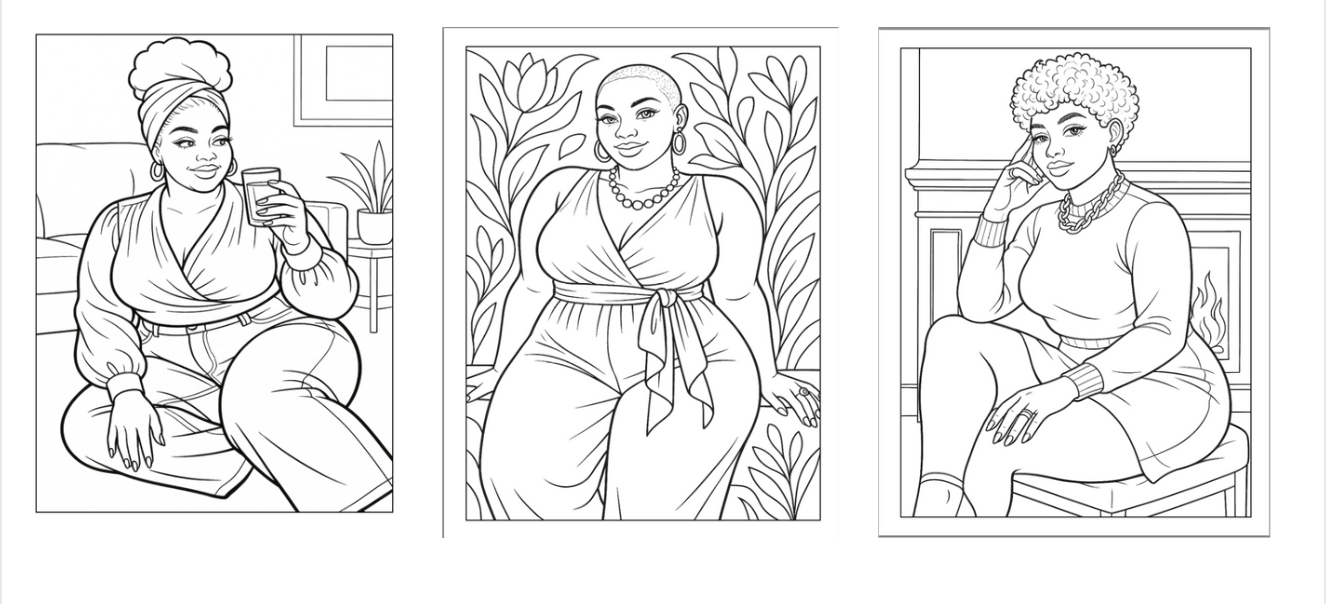 Posing For Curvy Women Coloring Book