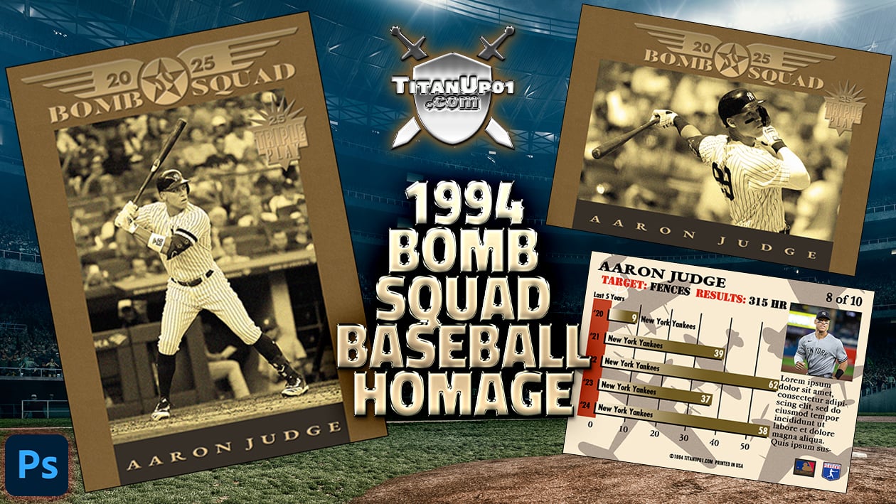 1994 Bomb Squad Baseball Photoshop PSD Templates