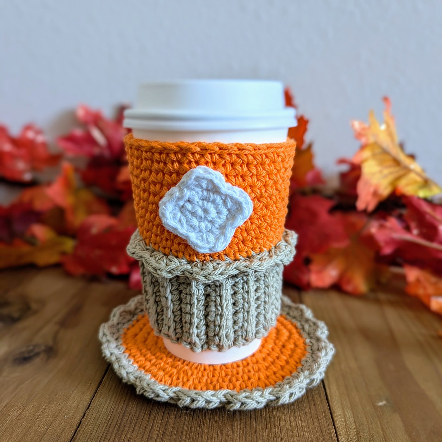 Pumpkin Pie Cup Cozy and Coaster
