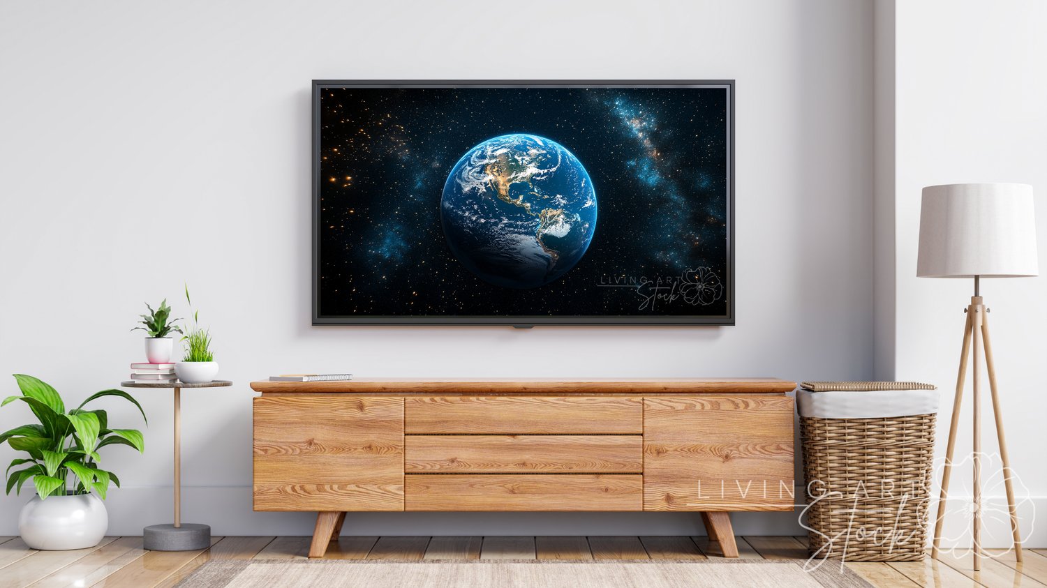 Planet earth blue galaxy screensaver art