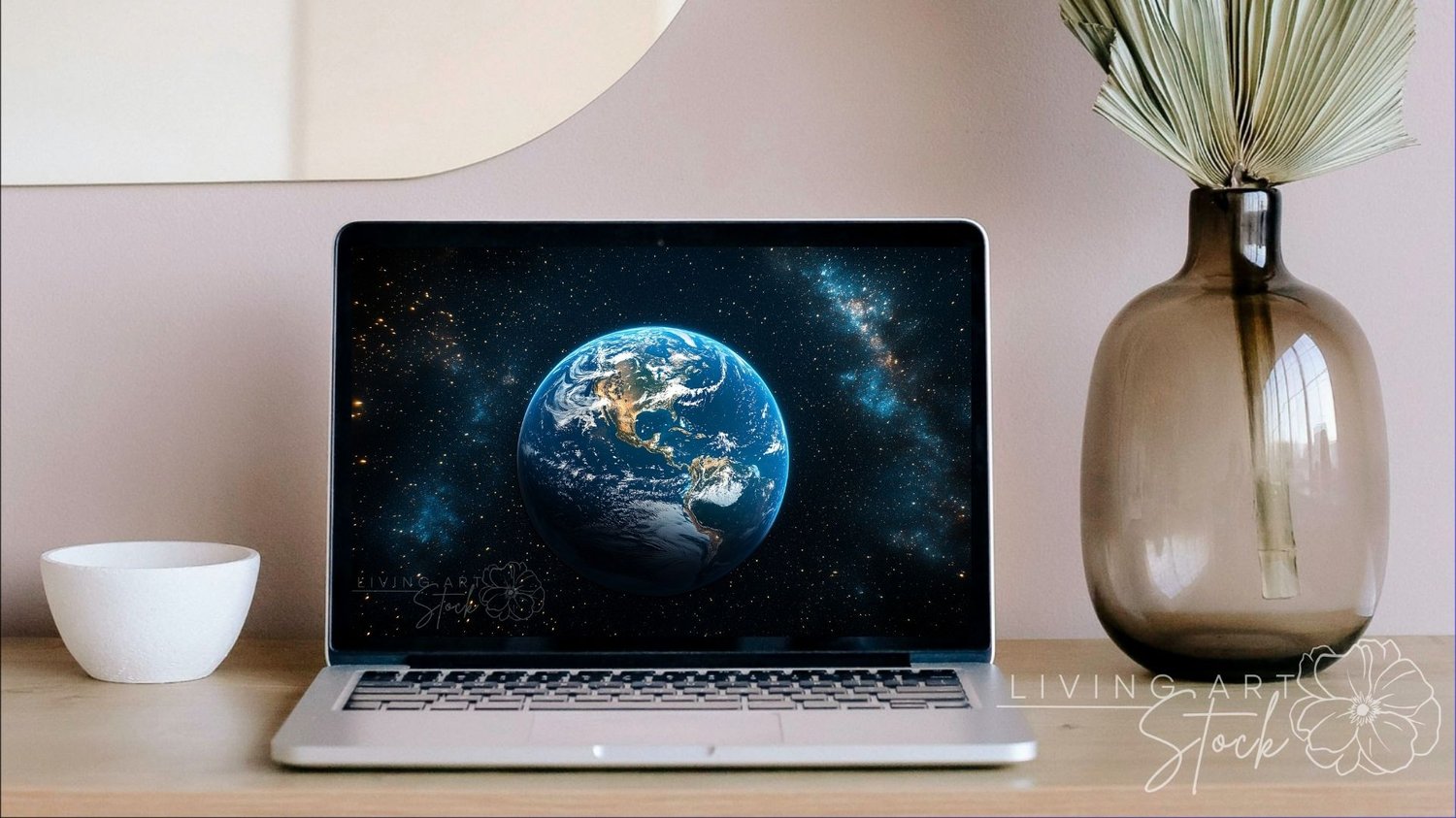Planet earth blue galaxy screensaver art