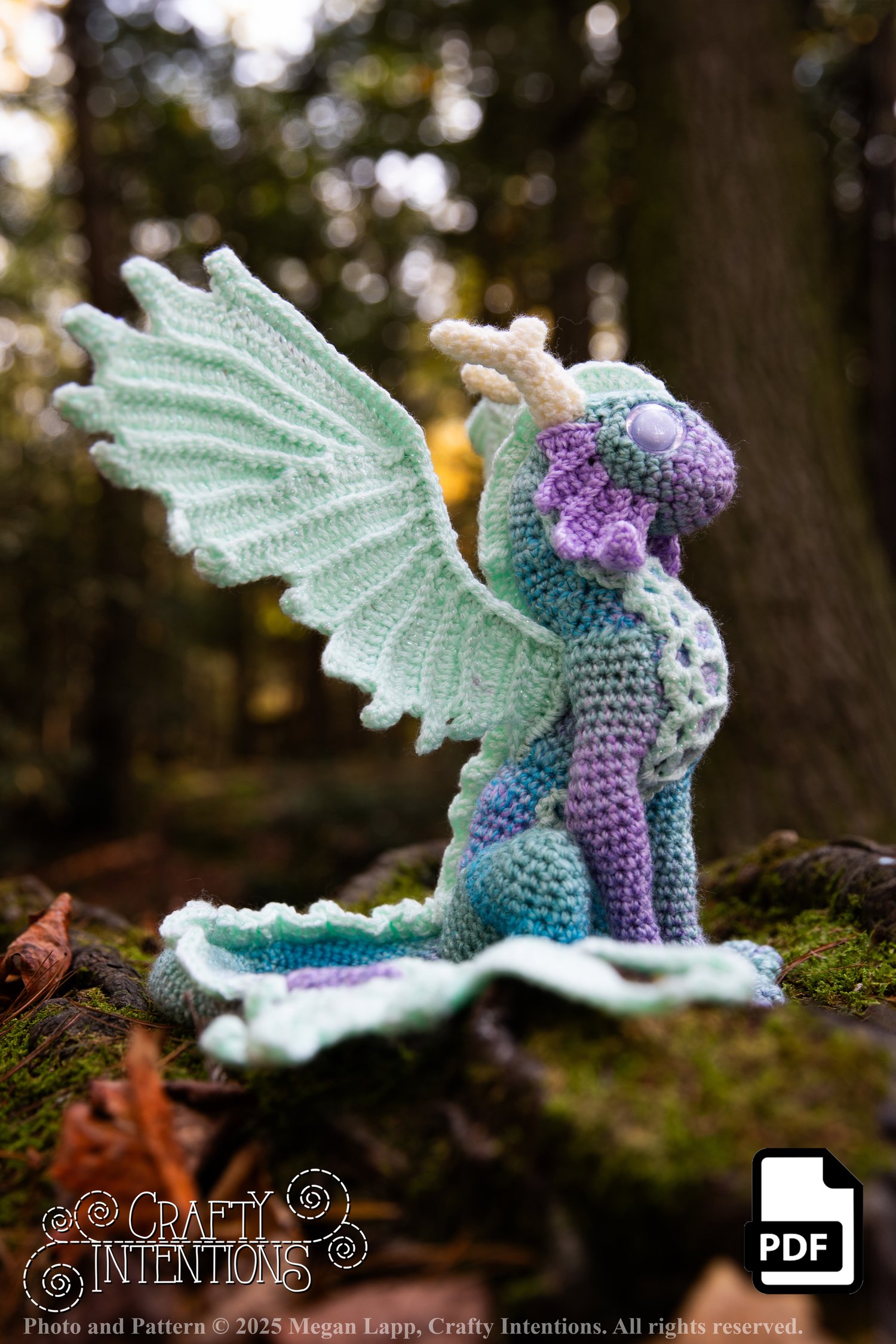 Sitting Noodle Dragon Crochet Pattern by Crafty Intentions