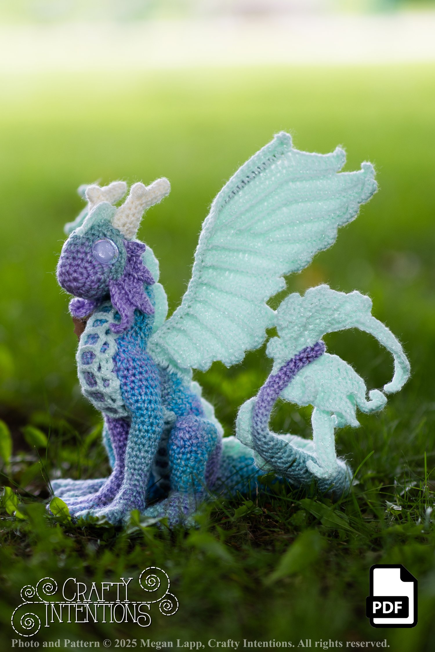 Sitting Noodle Dragon Crochet Pattern by Crafty Intentions