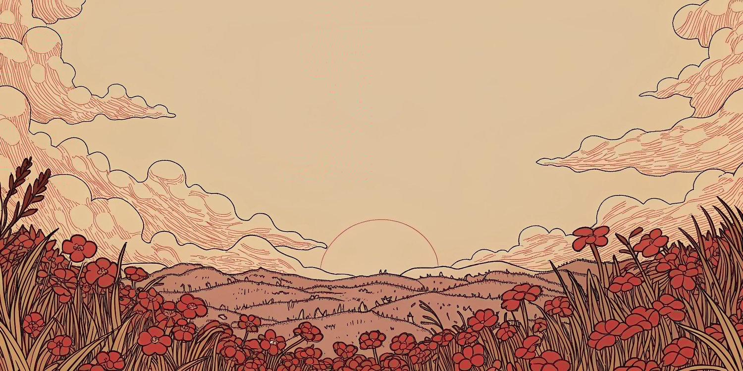 A soft, golden sunrise breaking over a distant horizon, casting warm light across a quiet American landscape. Rolling hills or a peaceful town lie in the distance, with mist or fog gently dissolving in the morning glow. The scene feels cinematic and natural, evoking quiet hope and emotional renewal — like the first light after a long, dark night. No people or text. Just light, earth, and a sense of beginning.