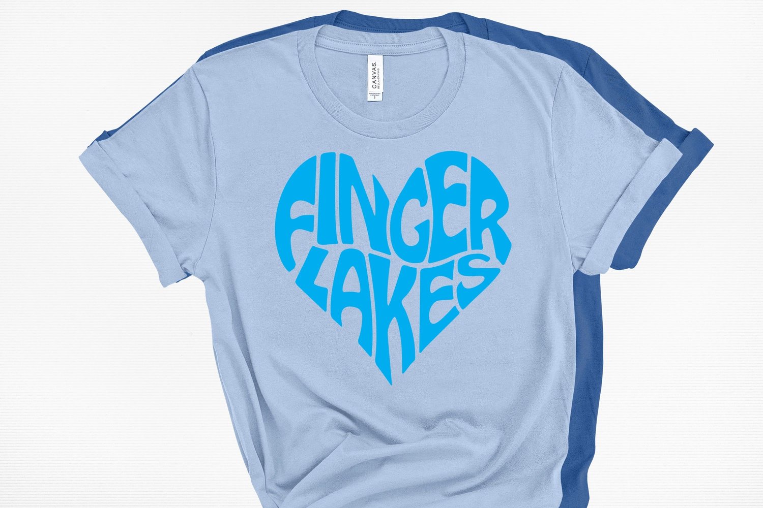 Finger Lakes Typography heart Shape SVG Cut File
