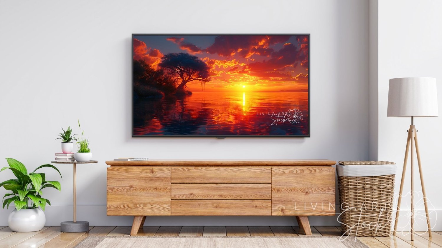 African sunset screen saver stock photo art