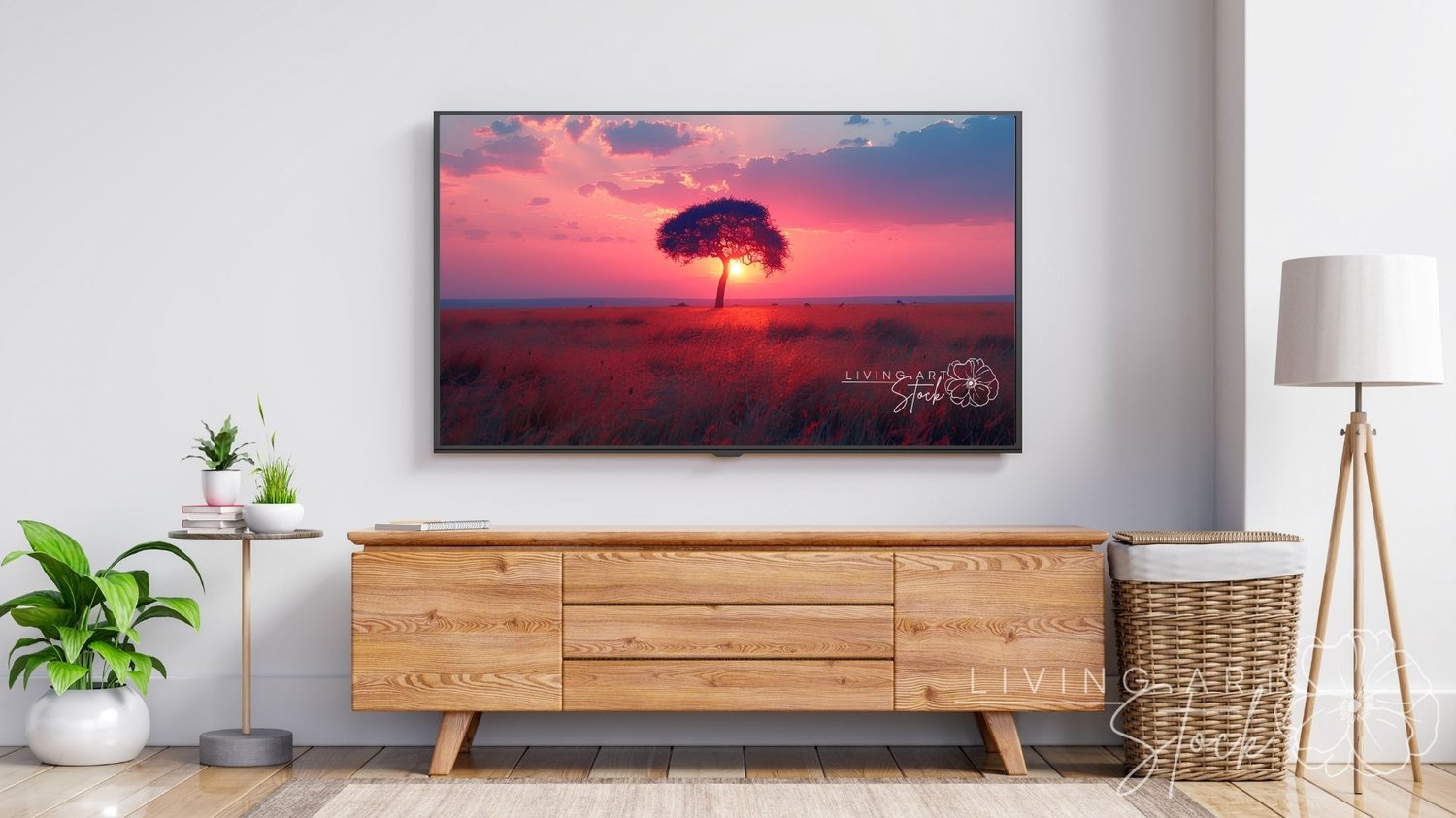 Pink Serengeti Screen Saver Art