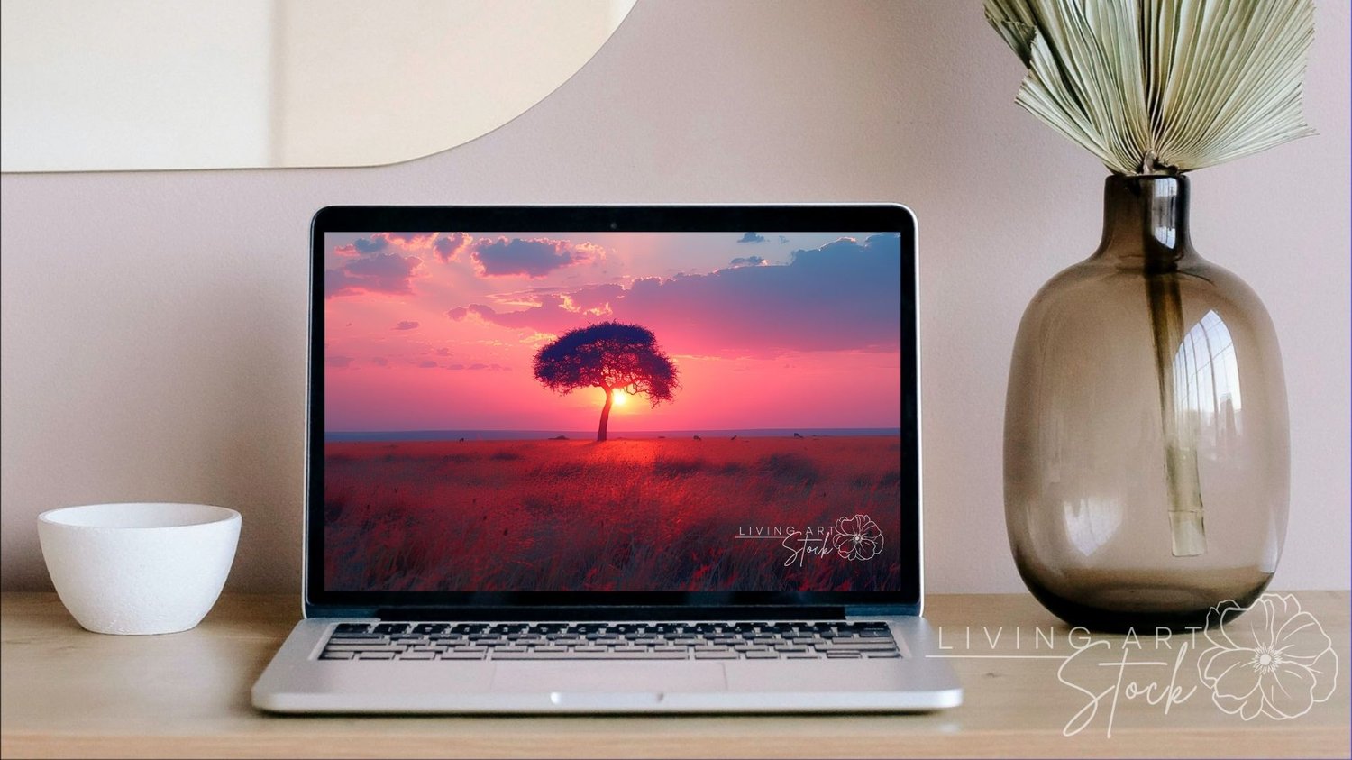 Pink Serengeti Screen Saver Art