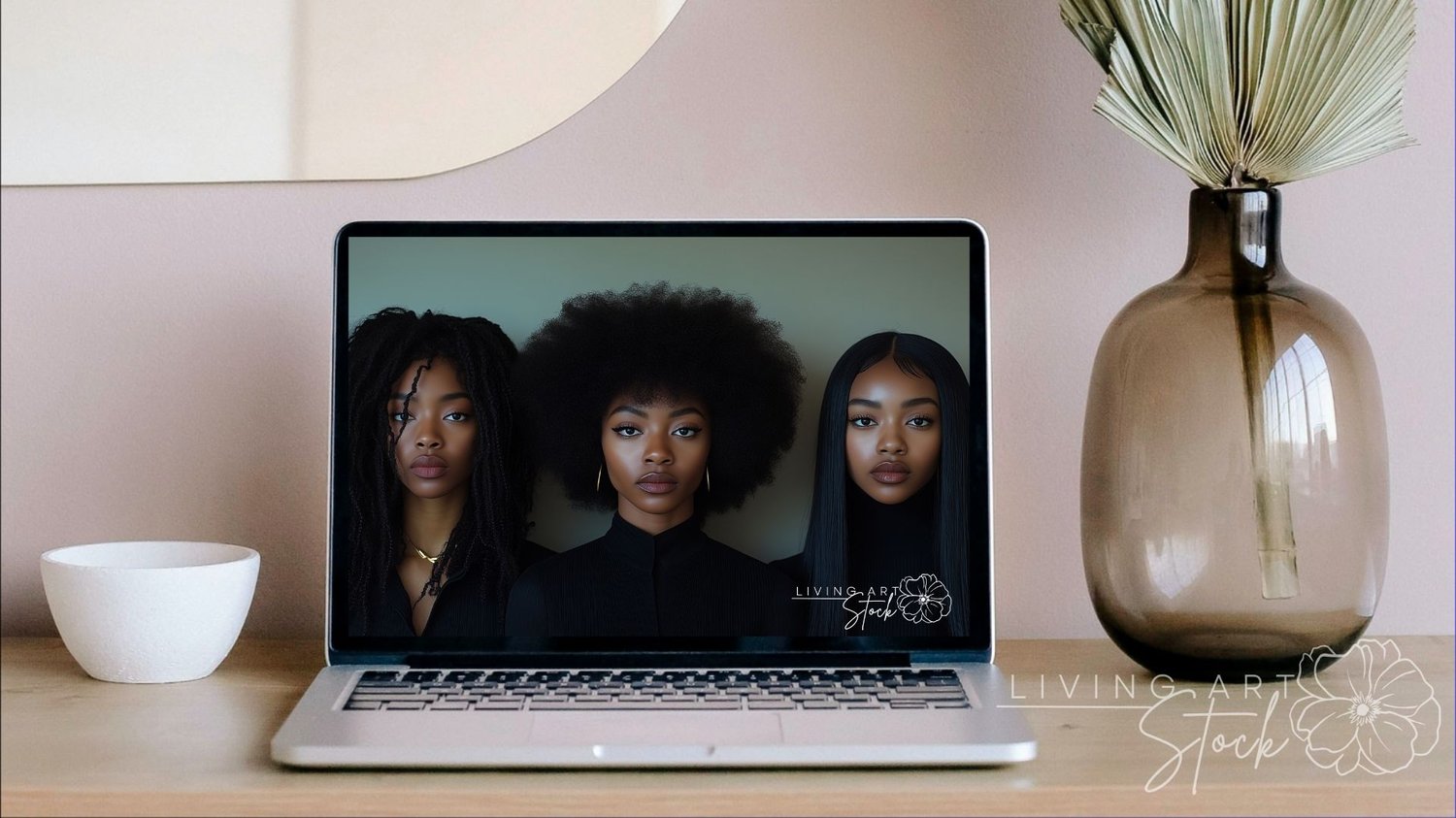 Black women hair versatility screen saver stock image