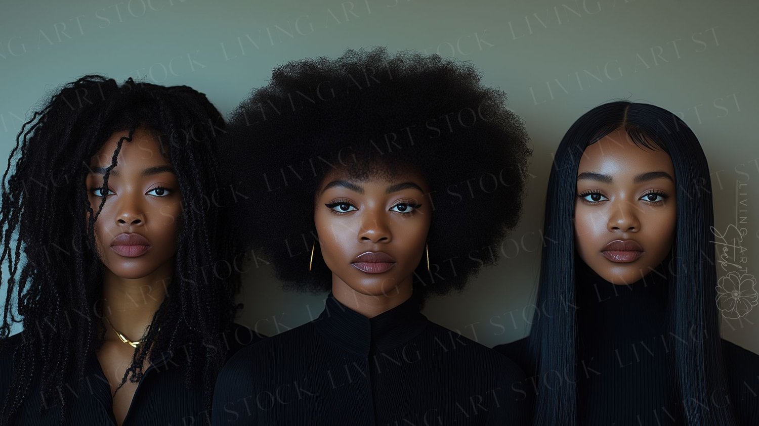 Black women hair versatility screen saver stock image