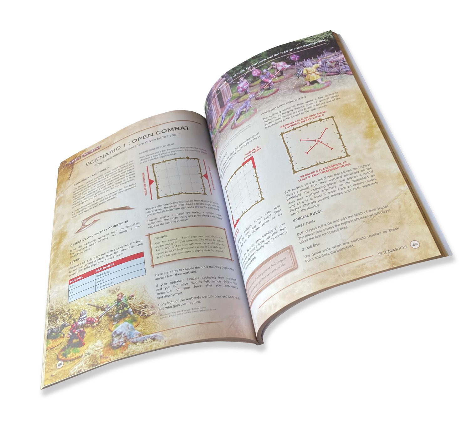 Open Combat Softback inside spread