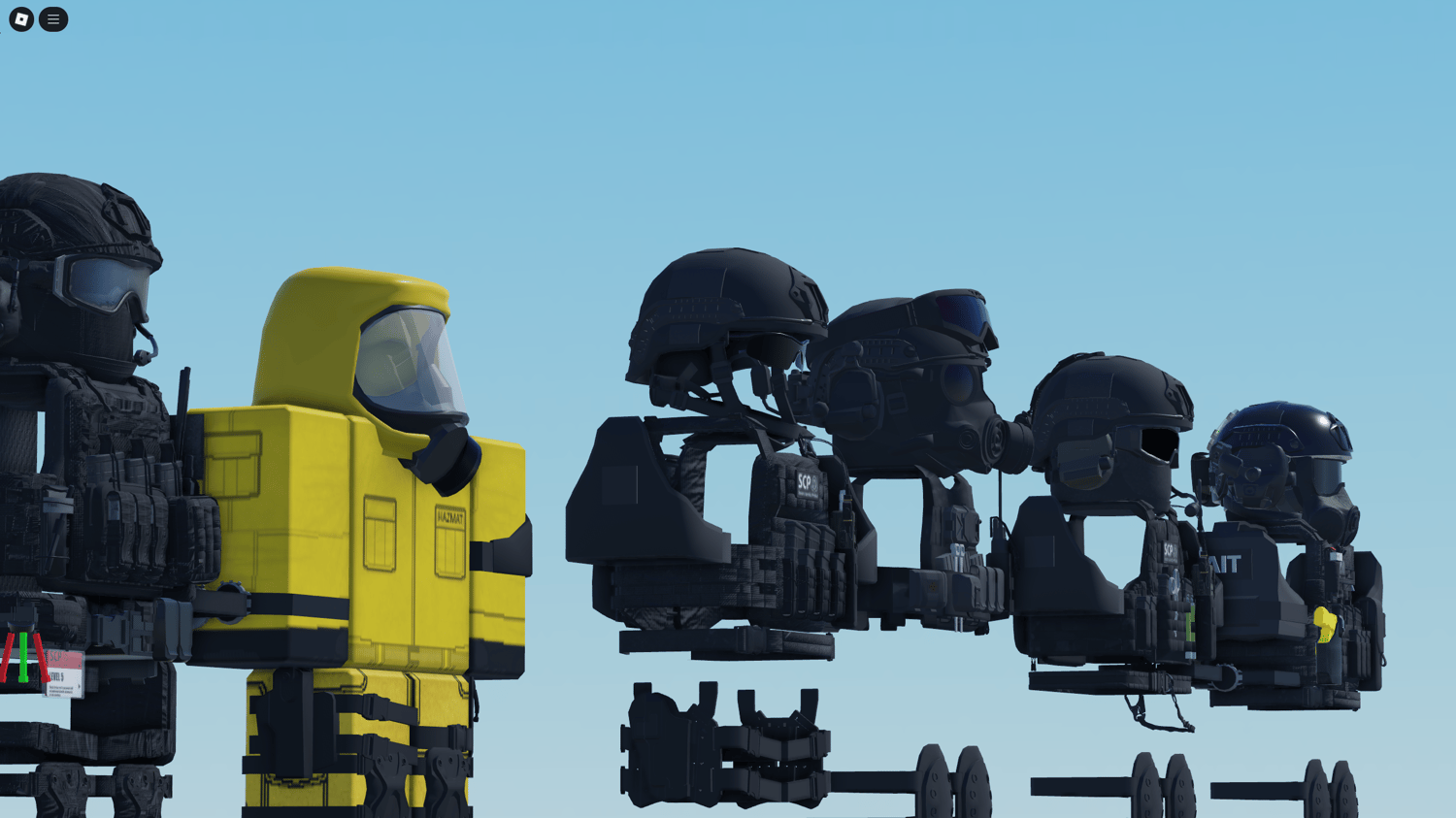 SCP military morph pack with rank-based outfits