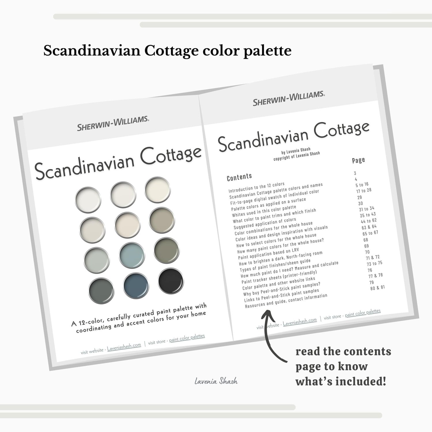 Scandinavian Cottage paint color palette. Nordic, Cottage, Country, and Farmhouse-inspired interiors. Curated by Lavenia Shash.