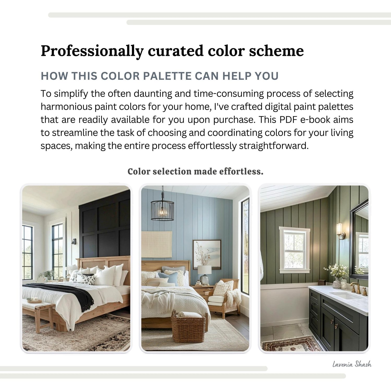 Scandinavian Cottage paint color palette. Nordic, Cottage, Country, and Farmhouse-inspired interiors. Curated by Lavenia Shash.