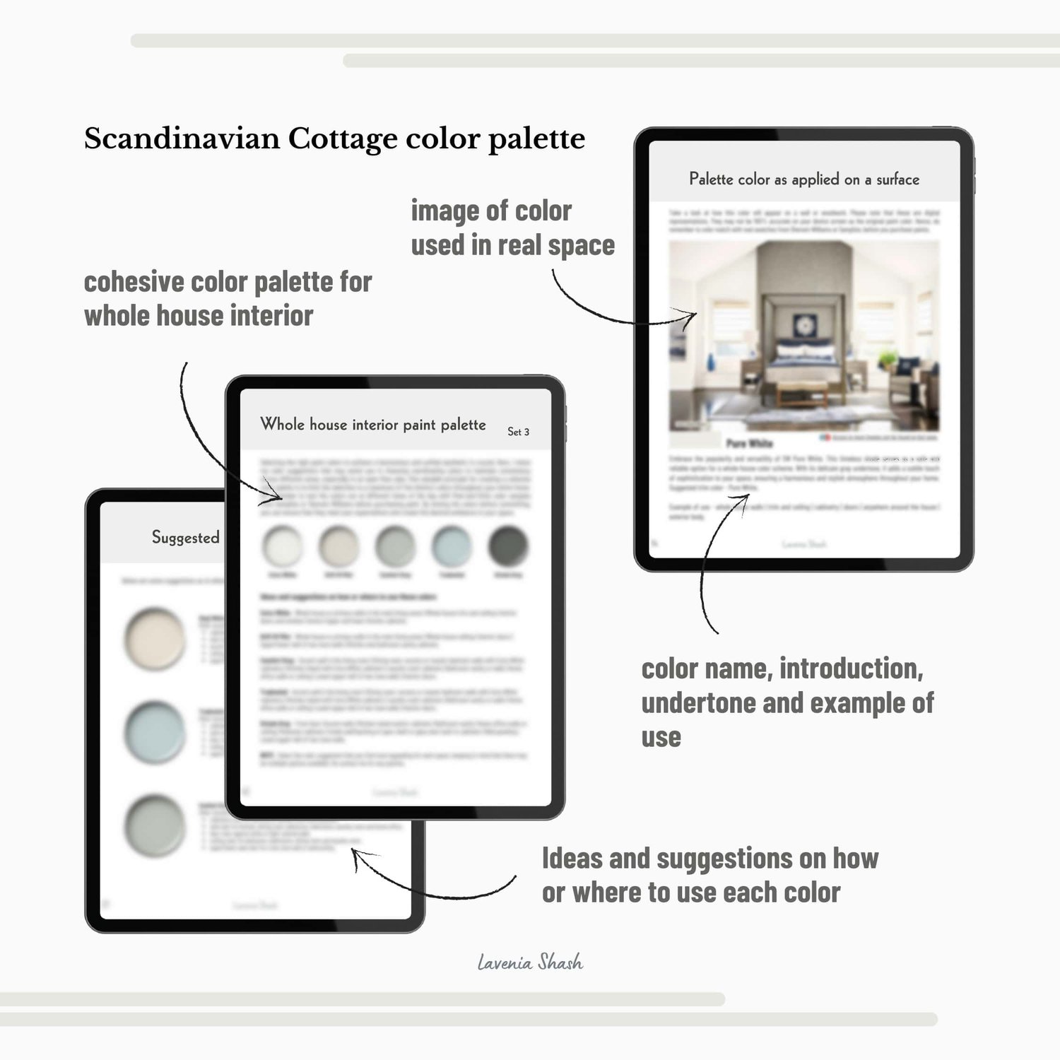 Scandinavian Cottage paint color palette. Nordic, Cottage, Country, and Farmhouse-inspired interiors. Curated by Lavenia Shash.