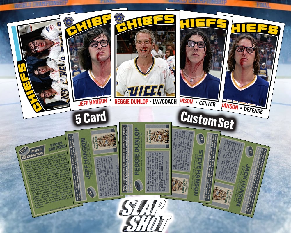 Slap Shot - Complete Set of 5 Custom-Designed Art Cards