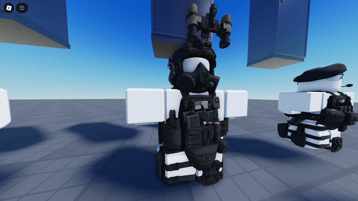 Player equipping Security morph by pressing E
