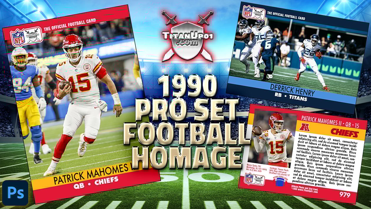 1990 Pro Set Football Homage Photoshop PSD Templates