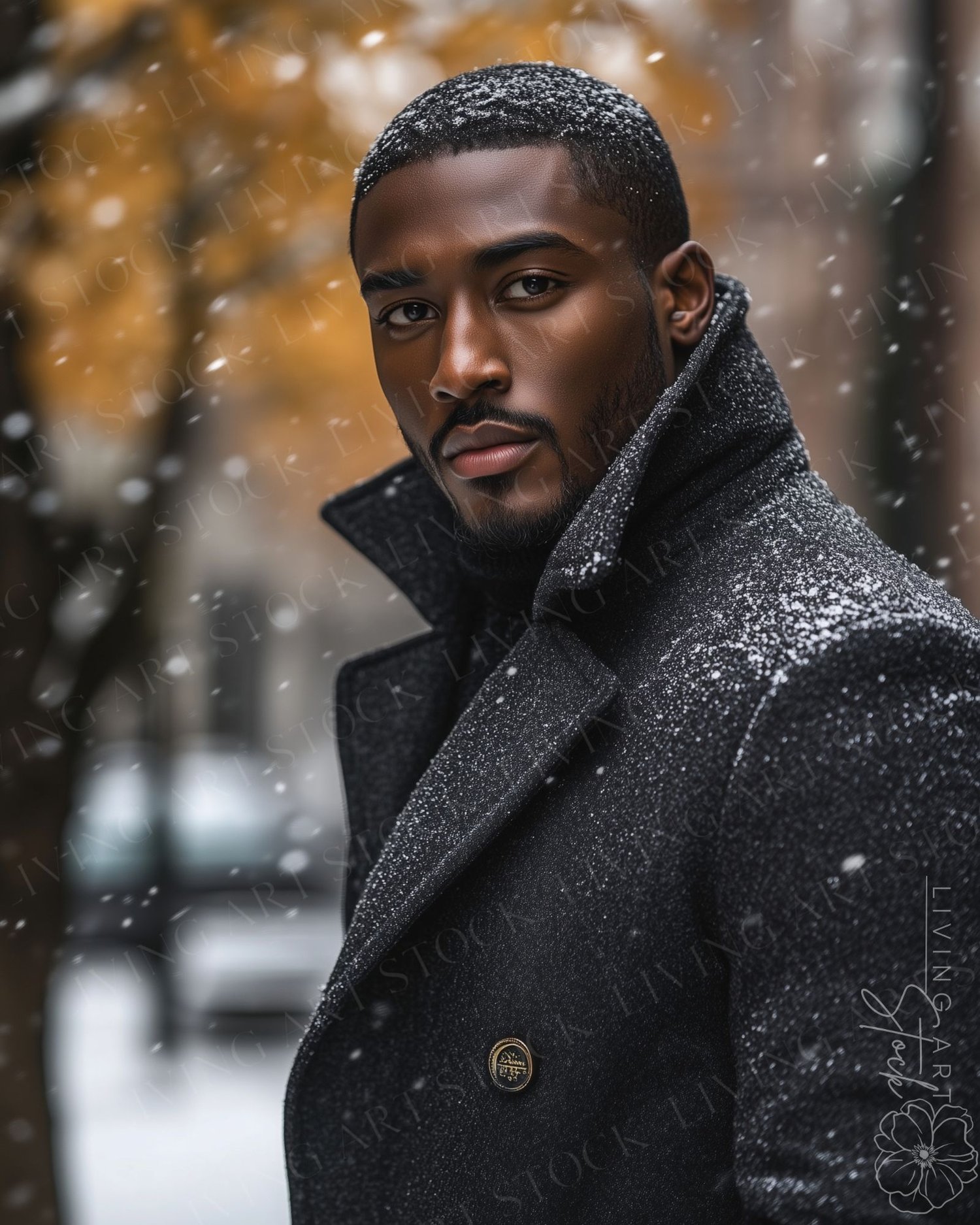 Black Men Autumn Stock Photos | Dark Skin Black Men Photos