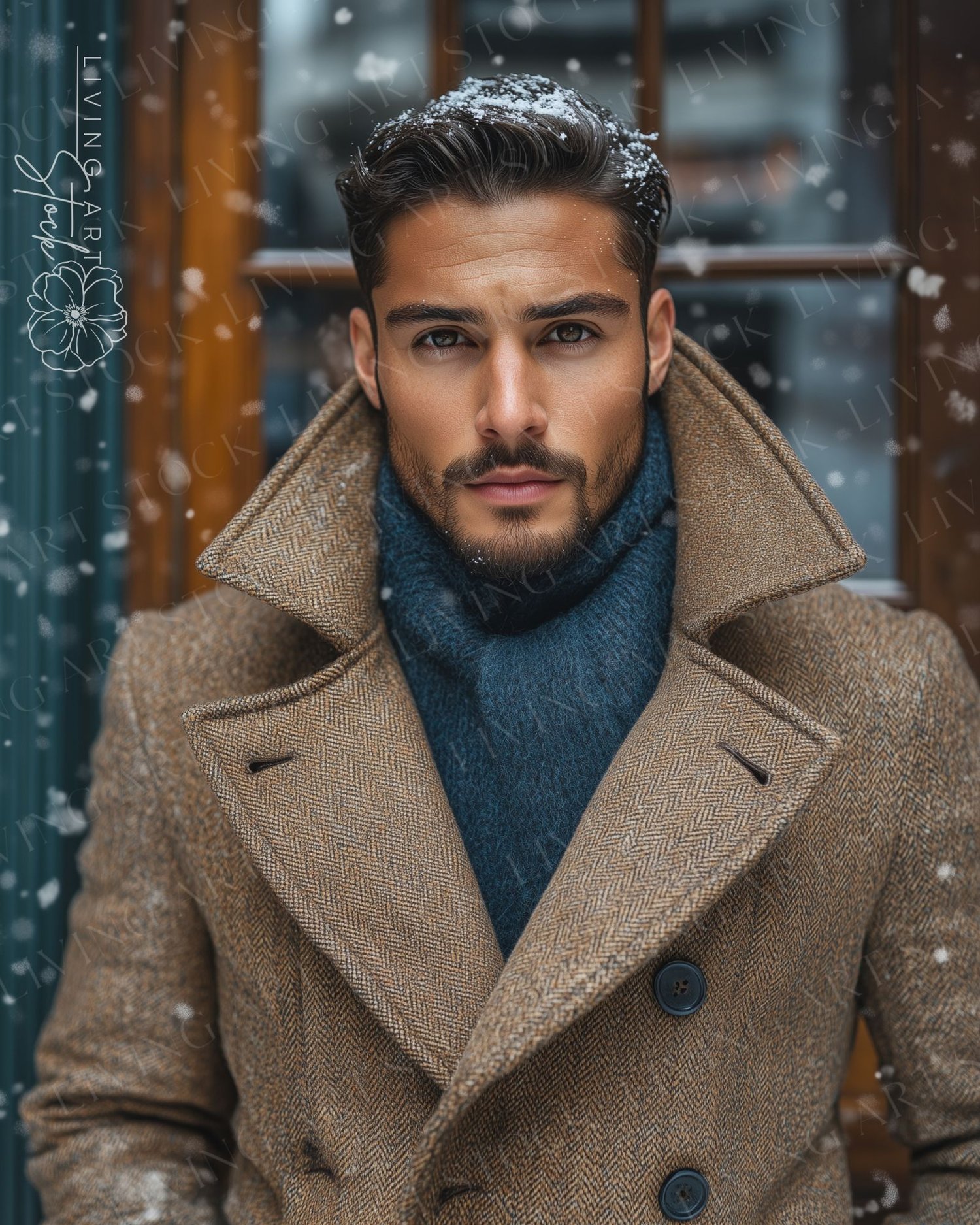 Biracial Men Winter Stock Photos
