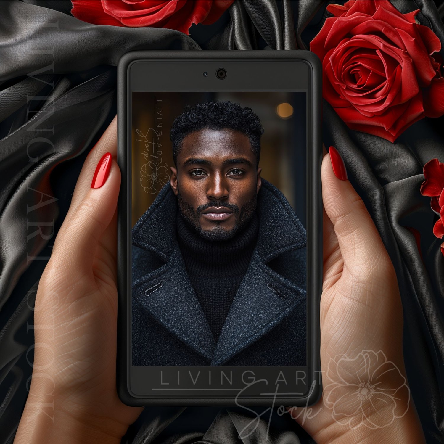Dark Skin Black Men Autumn/ Winter Stock Photos